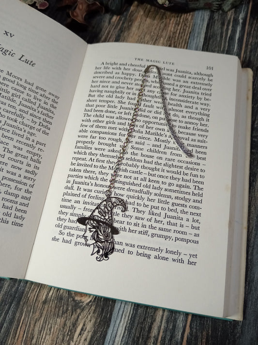 Metal Charm Hook Bookmarks - Witch