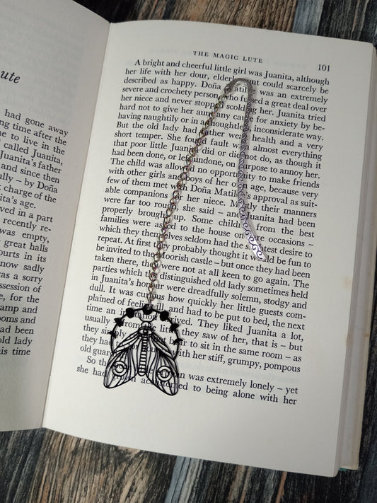 Metal Charm Hook Bookmarks - Moth