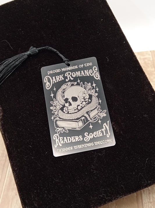 Dark Romance Readers Society - Aluminium Engraved Bookmark