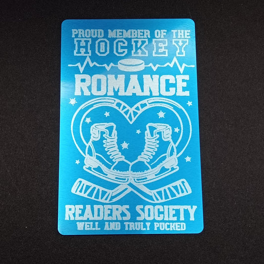 Hockey Romance Readers Society - Aluminium Engraved Bookmark