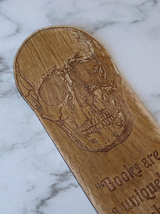 Wooden Gothic Bookmark Horror Skull