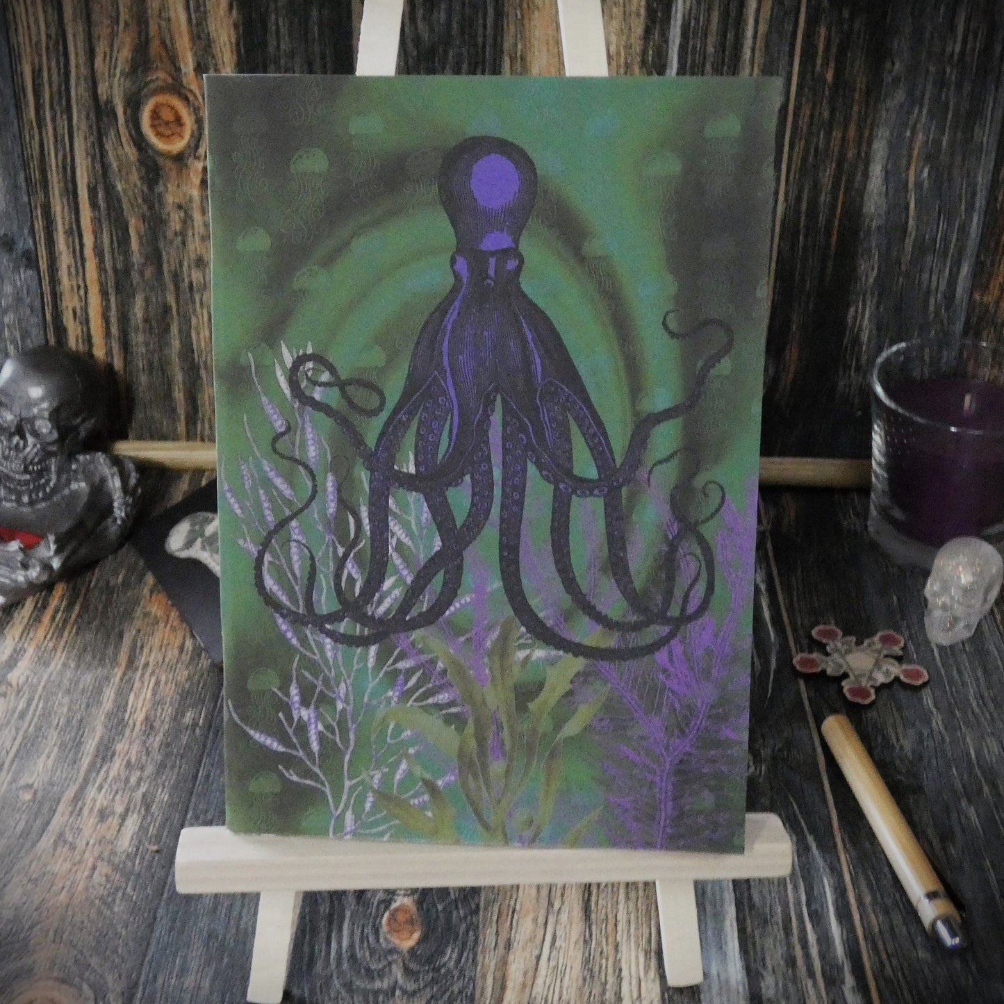 A5 Notebook Vintage Underwater Octopus Horror Themed