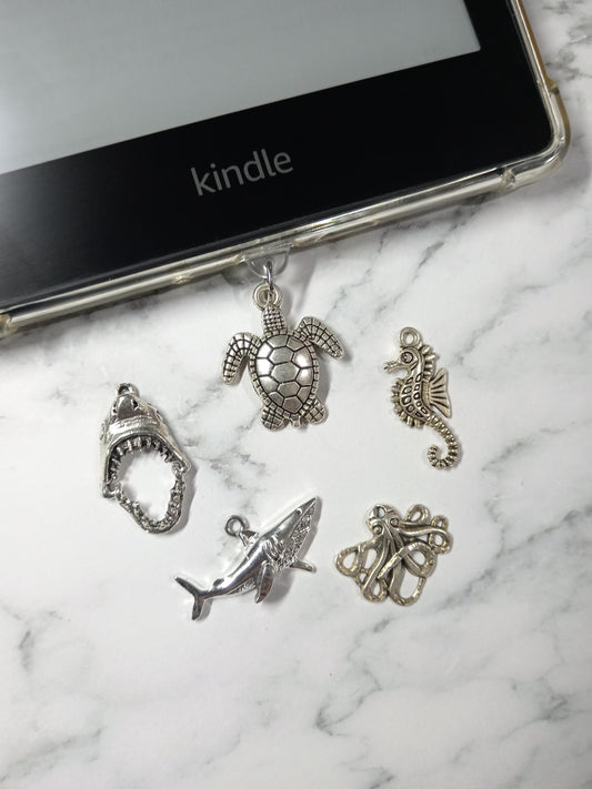 USB Dust Plug E-reader Charms - Underwater Creatures Themed