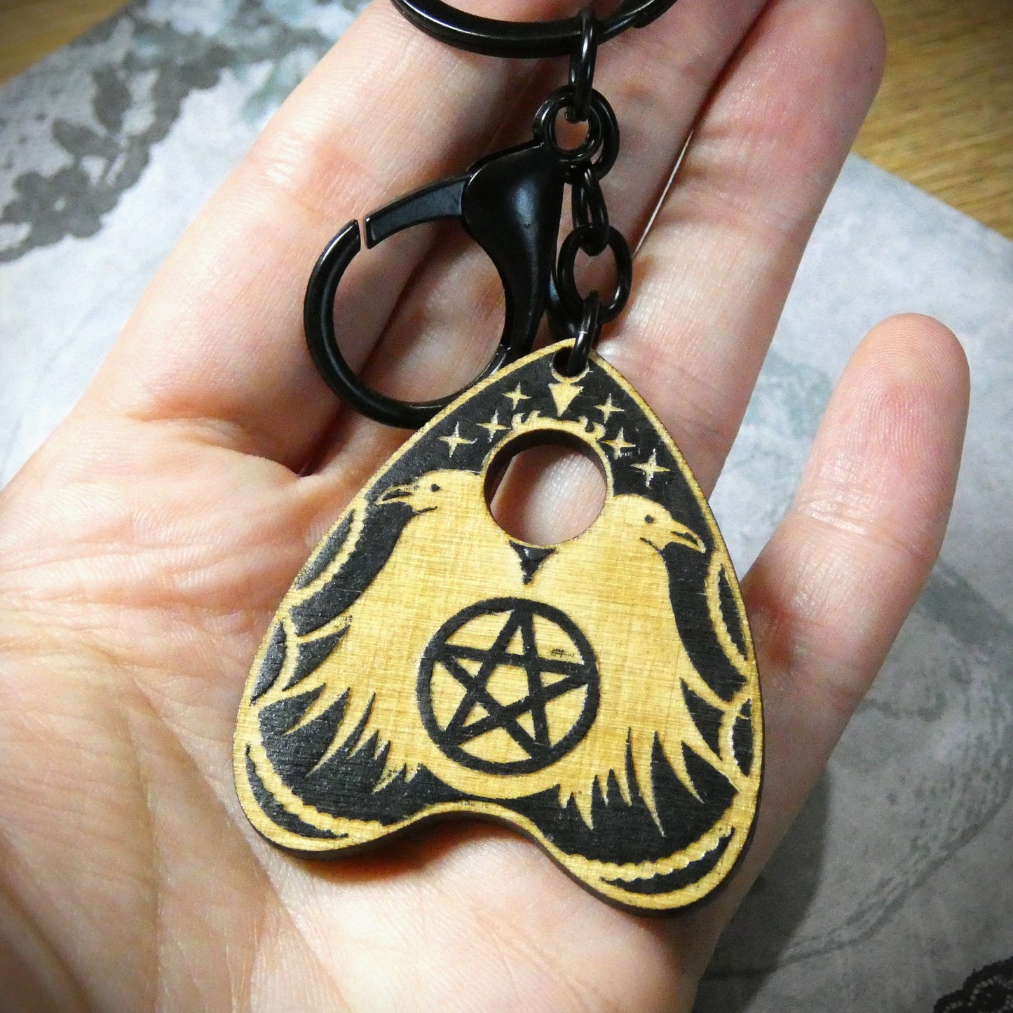 Raven Planchette Keyring