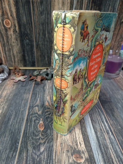 Metal Charm Hook Bookmarks - Feather