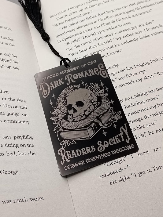 Dark Romance Readers Society - Aluminium Engraved Bookmark