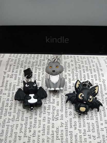 Kindle 3D USB Dust Plug Charms - Bat, Dragon, Wolf