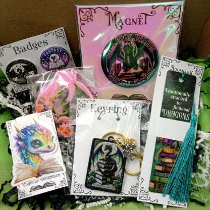 Book Dragon Gift Bundle - Book Reader Gifts, Letterbox Gifts