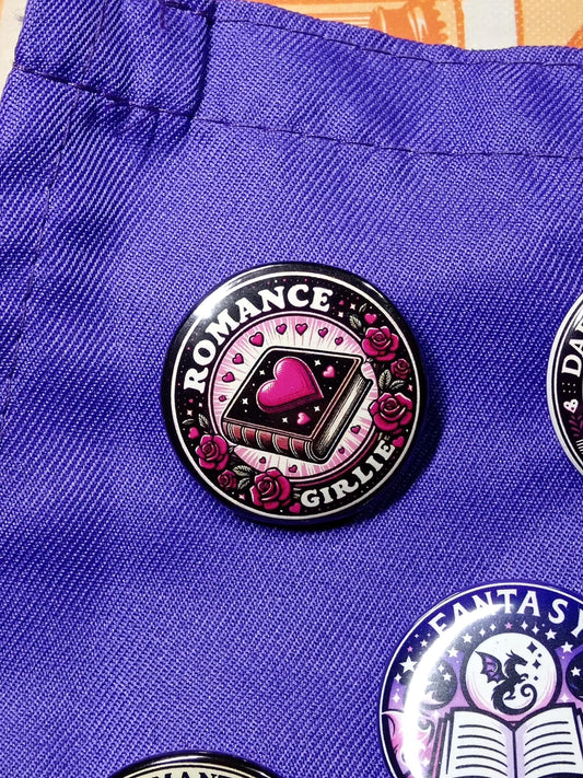 Romance Girlie Bookish Themed Gifts - Coaster, Magnet, Badges, Kindle Grip
