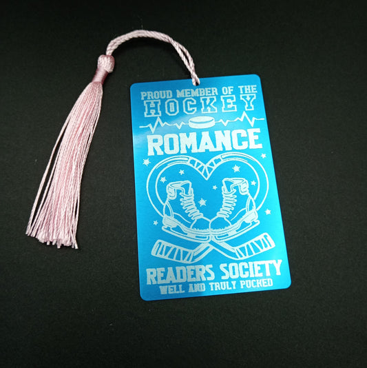 Hockey Romance Readers Society - Aluminium Engraved Bookmark