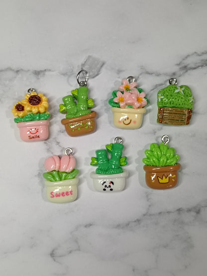 Kindle 3D USB Dust Plug Charms - Cute Plant Pot