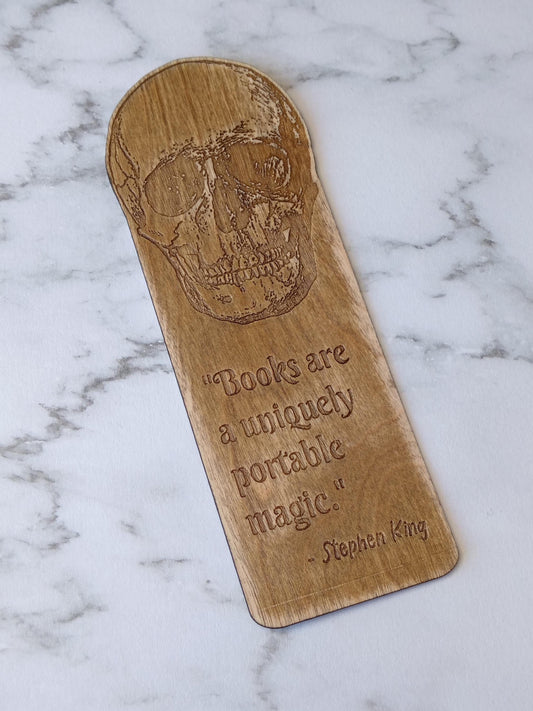 Wooden Gothic Bookmark Horror Skull