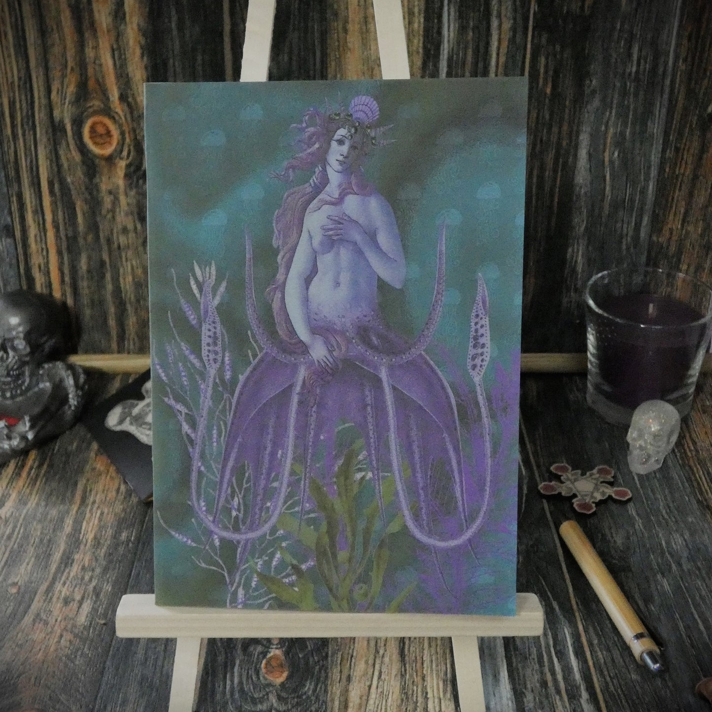 Vintage Underwater Sea Maiden Horror Themed A5 Notebook