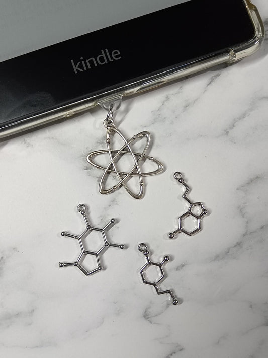 USB Dust Plug E-reader Charms - Science Themed