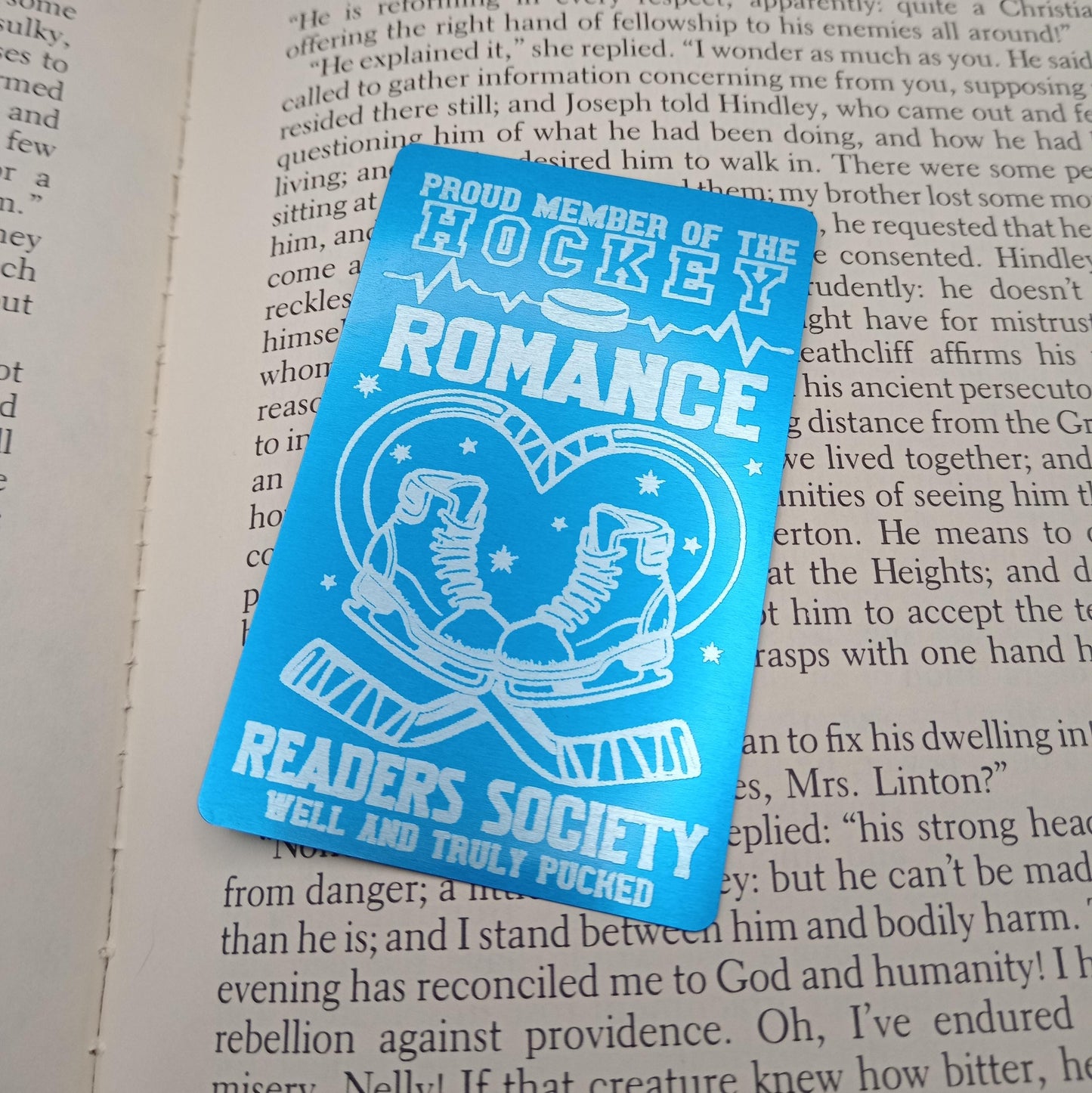 Hockey Romance Readers Society - Aluminium Engraved Bookmark