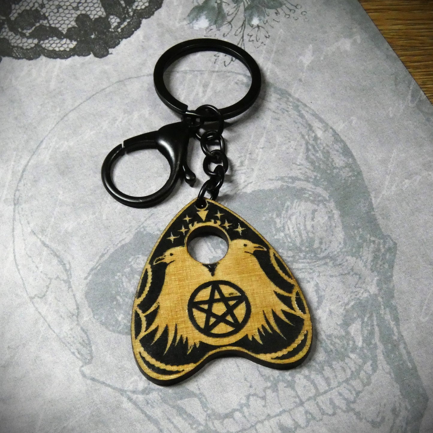 Raven Planchette Keyring