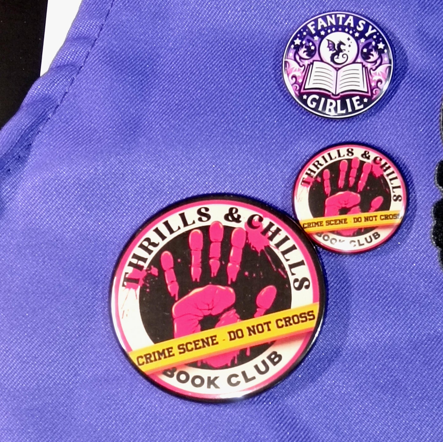 Thrills and Chills Book Club - Coaster, Magnet, Badges, Kindle Grip