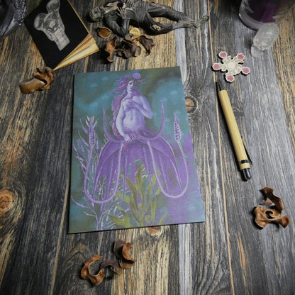 Vintage Underwater Sea Maiden Horror Themed A5 Notebook