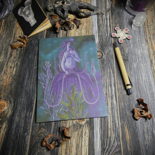 Vintage Underwater Sea Maiden Horror Themed A5 Notebook