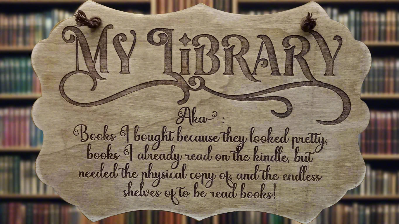 My Library Weathered Effect Plaque