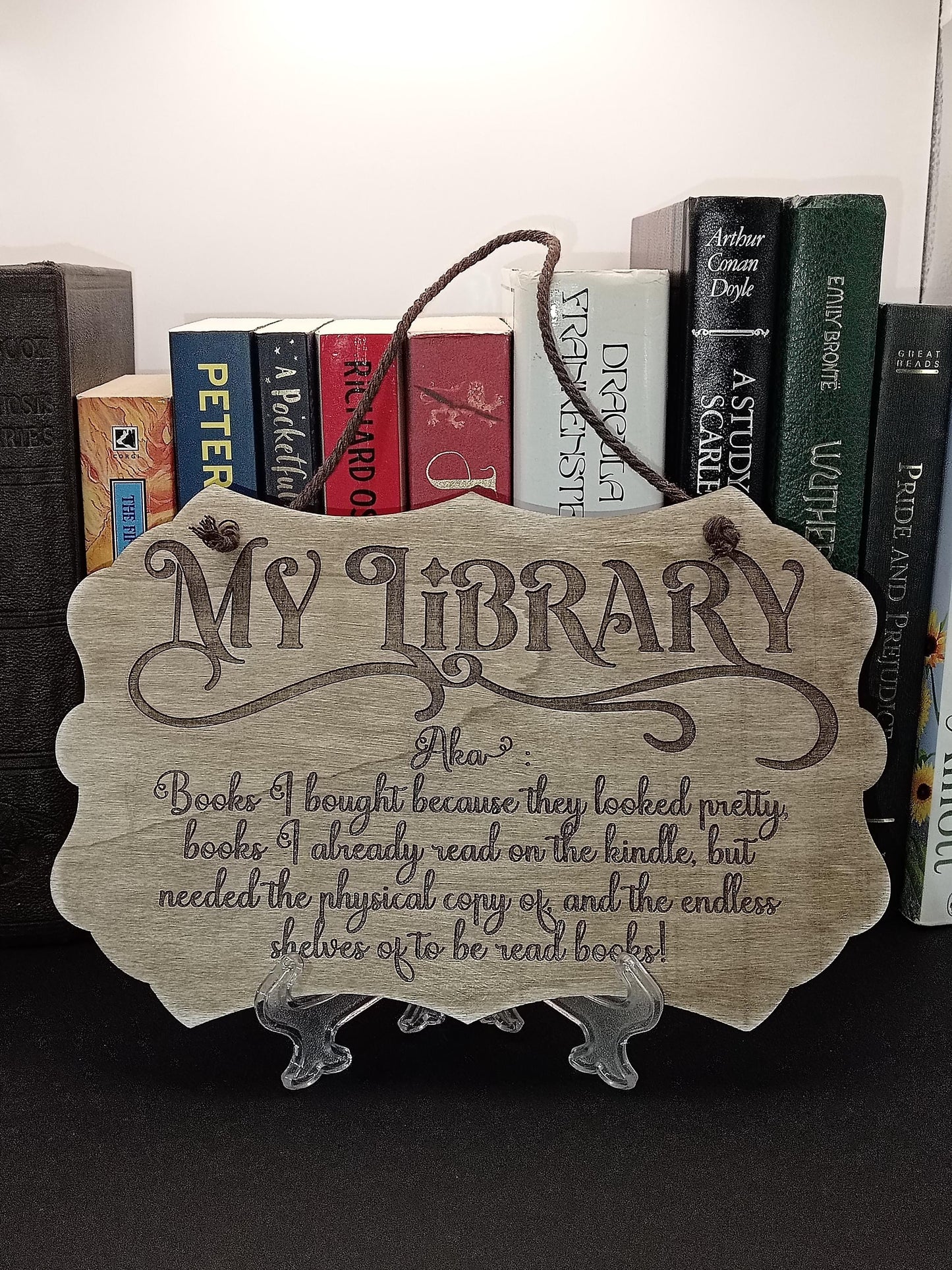My Library Weathered Effect Plaque
