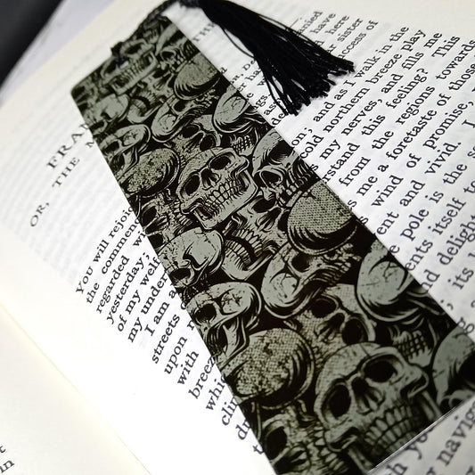 Metal Bookmarks - Black and Grey Skulls