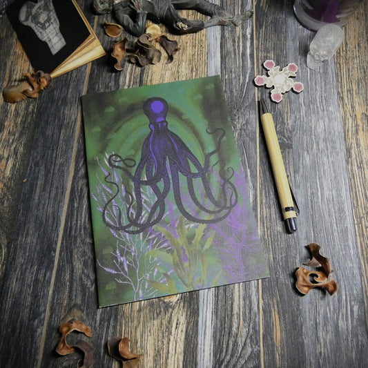 A5 Notebook Vintage Underwater Octopus Horror Themed