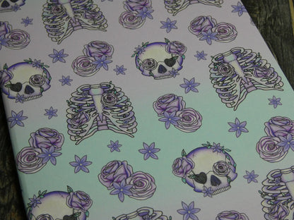 Kawaii Pastel Goth Cute Skeleton Themed A5 Notebooks