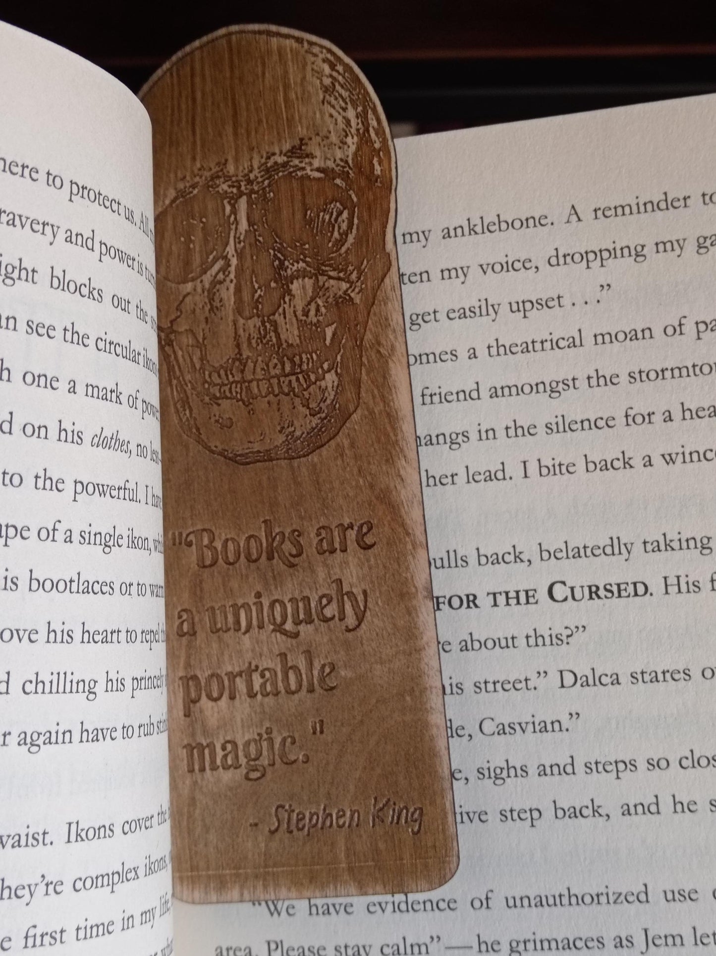 Wooden Gothic Bookmark Horror Skull