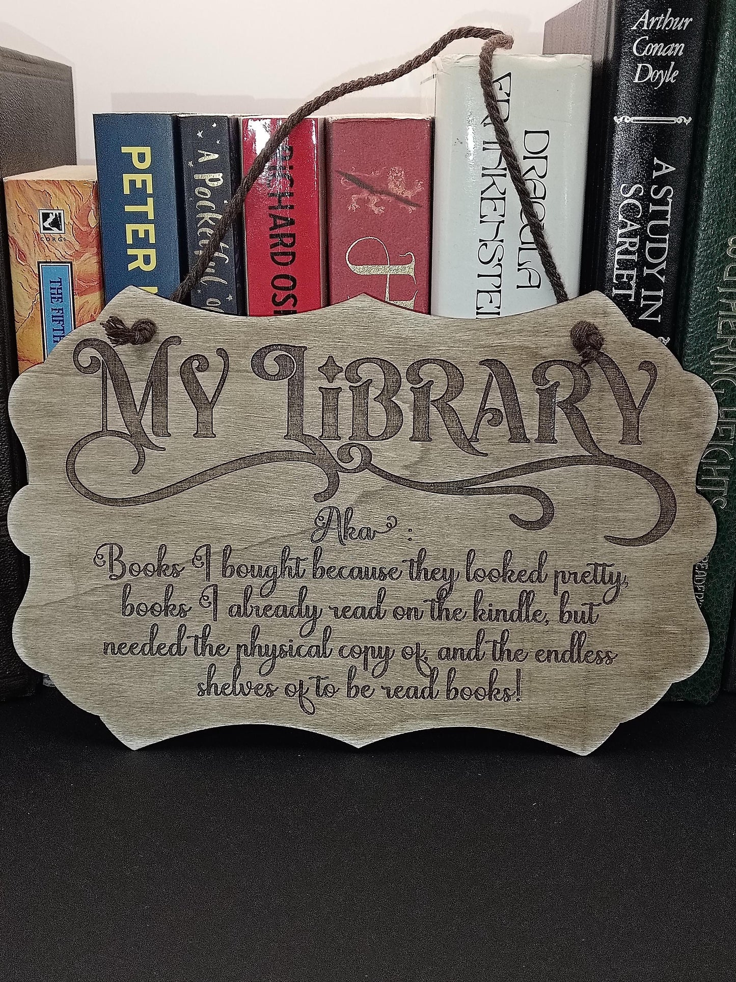 My Library Weathered Effect Plaque