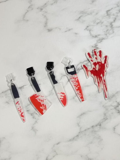 USB 3D Dust Plug Charms - Bloody Knives and Handprint