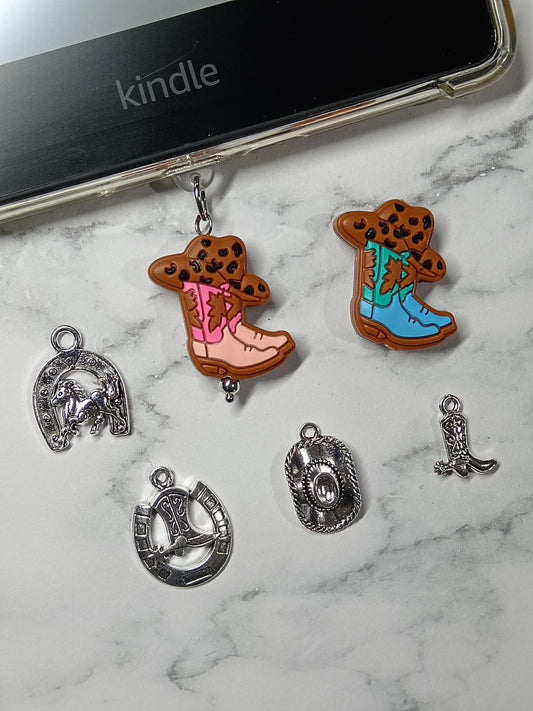 USB Dust Plug E-reader Charms - Cowboy Themed