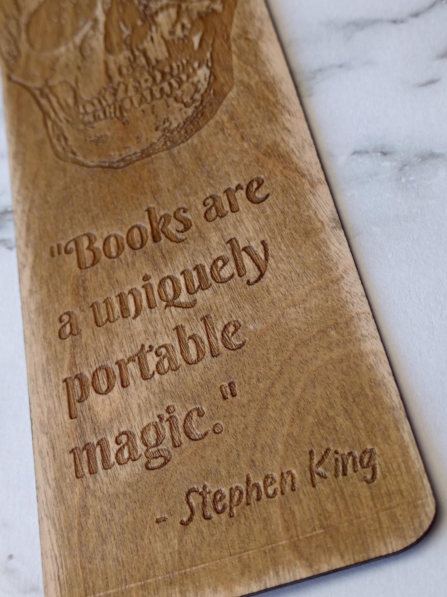 Wooden Gothic Bookmark Horror Skull
