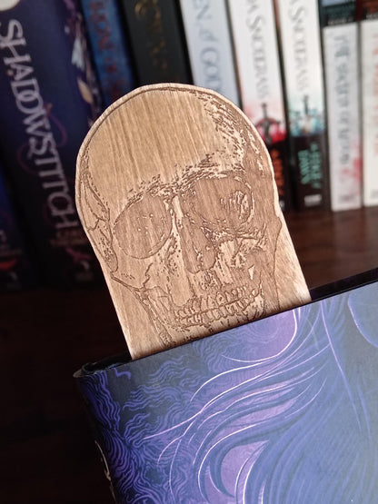 Wooden Gothic Bookmark Horror Skull