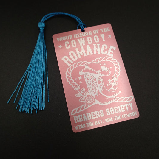 Cowboy Romance Readers Society - Engraved Aluminium Bookmark