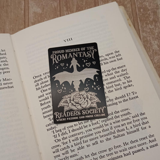 Romantasy Readers Society - Aluminium Engraved Bookmark