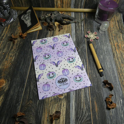 Kawaii Pastel Goth Bats & Pumpkins Themed A5 Notebooks
