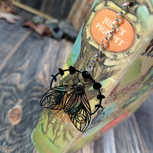 Metal Charm Hook Bookmarks - Moth