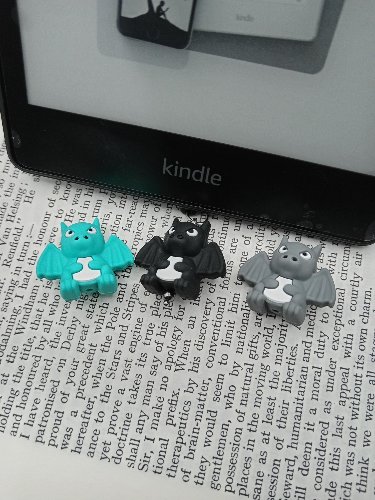 Kindle 3D USB Dust Plug Charms - Bat, Dragon, Wolf